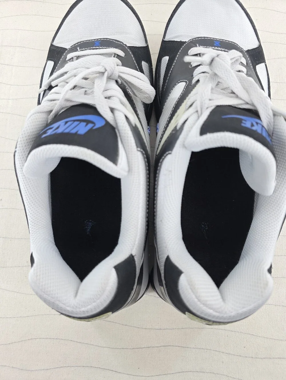 Nike Mems Shox Heritage Grey Black Blue Sneakers Shoes 386202-041 Size 12.5